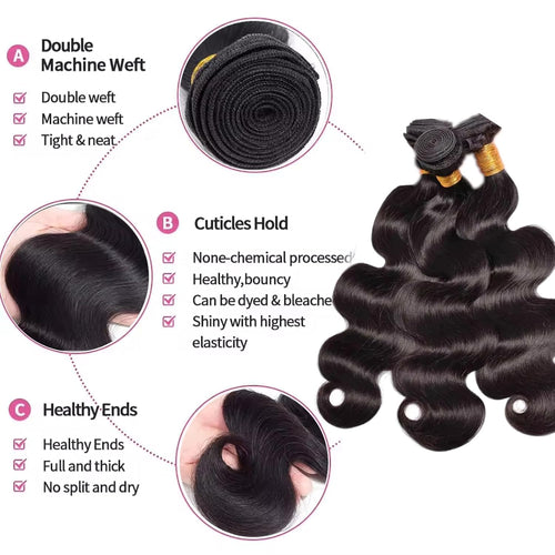 Human Hair Bundles 14 14 16 16 Inch Body Wave Bundles Human Hair
