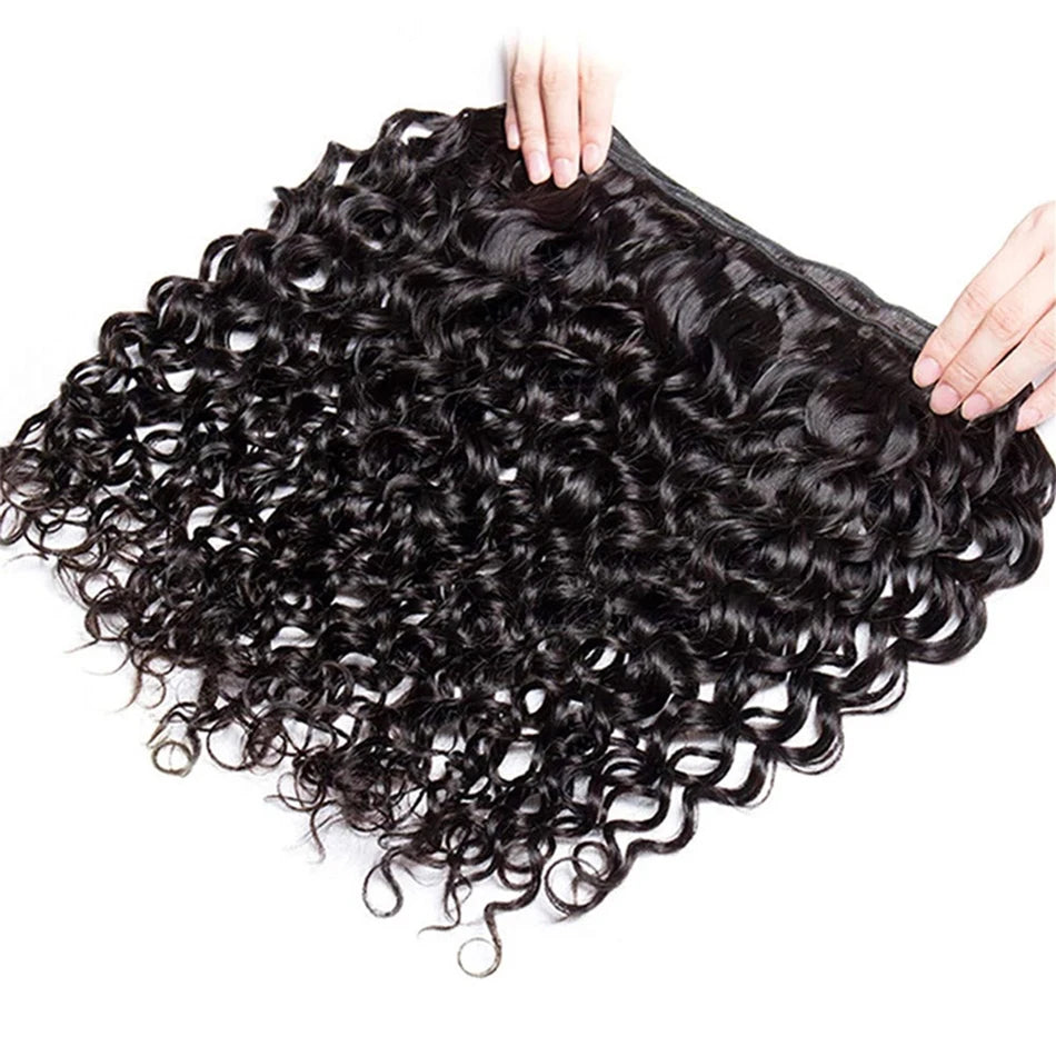 Unprocessed Malaysian Remy Human Hair Weave Extensions Curly Deep Wave Hair Bundles Cheveux Humain 12A Water Wave Bundles