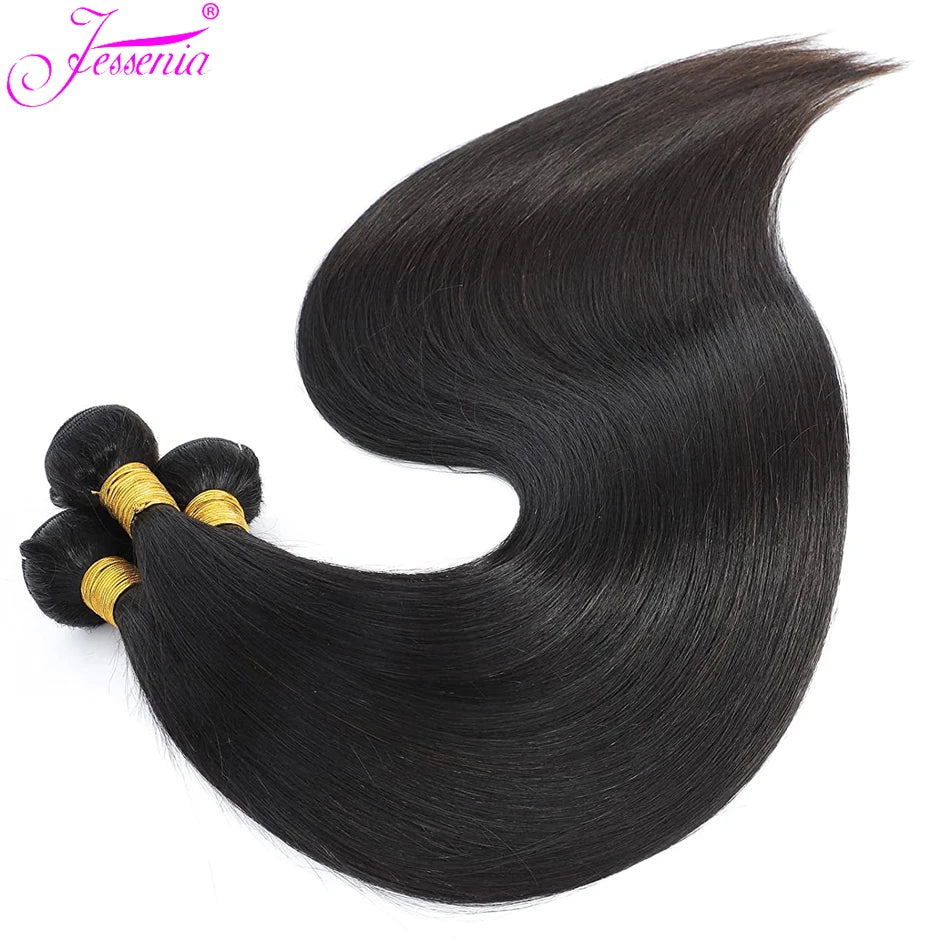 12A Raw Indian Straight Human Hair Bundles - Unprocessed Bone Straight Hair Extensions - Wholesale Available in 1, 3, or 4 Bundles