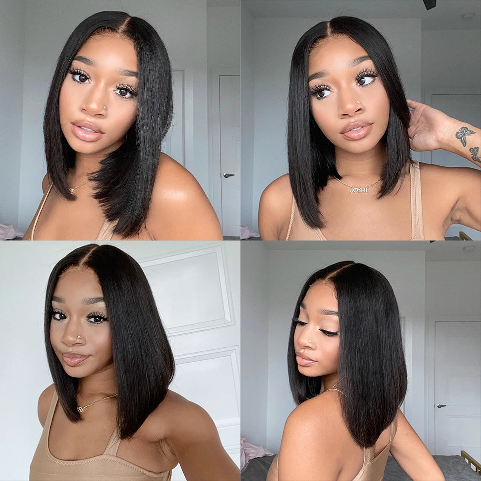 15A Malaysian Straight Bundles with Closure 3 Bundles with Closure Unprocessed Virgin Short Bob Tissage Bouclé Cheveux Humain