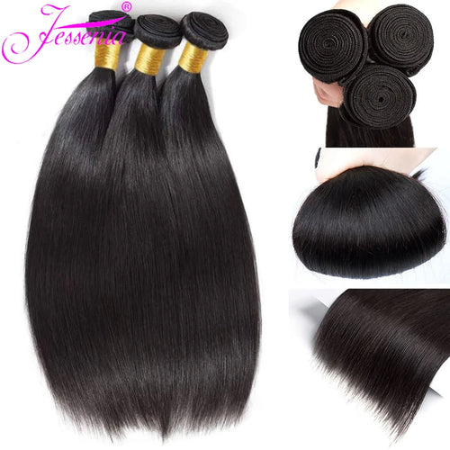 12A Raw Indian Straight Human Hair Bundles - Unprocessed Bone Straight Hair Extensions - Wholesale Available in 1, 3, or 4 Bundles